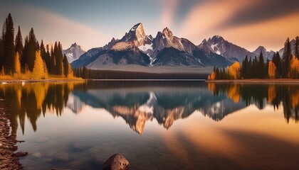 "Teton Tranquility: Majestic Mountains Reflected in Lake Serenity"
 - Powered by Adobe