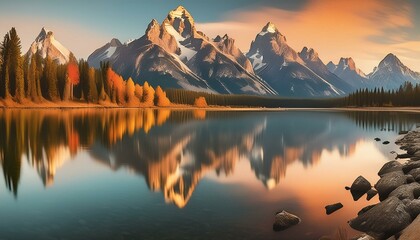 "Mountain Mirror: Grand Tetons Reflecting on the Lake's Surface"
 - Powered by Adobe