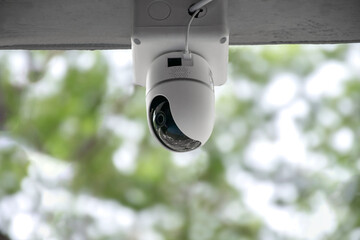 ip cctv camera which homeowner installed on high ceiling of the house to do the security instead of...