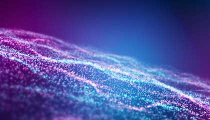 Illustation of blue and pink light shine particles bokeh over blue and pink background - abstract particles background. - 793713554