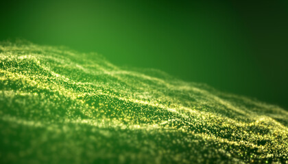 Illustation of golden light shine particles bokeh over green background - abstract particles background. - 793713723