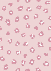 Pastel pink colorful seamless leopard print background. Wild exotic animal print design.  wallpaper.