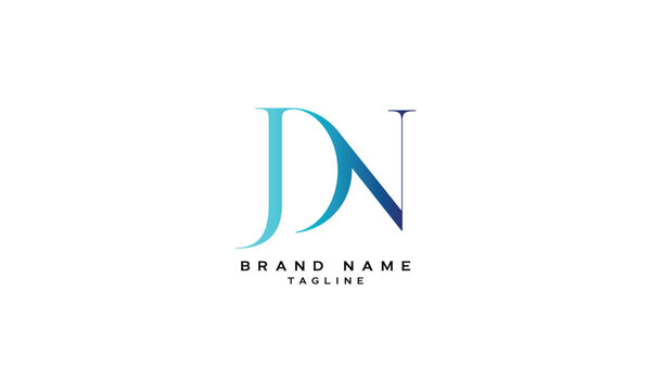 JDN, JND, DJN, DNJ, NDJ, NJD, Abstract initial monogram letter alphabet logo design
