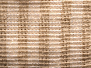 Close up of striped cotton texture