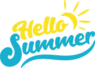 Funny handwriting  Hello Summer letter in modern bold font. ZIP file contains EPS, JPEG and PNG formats.