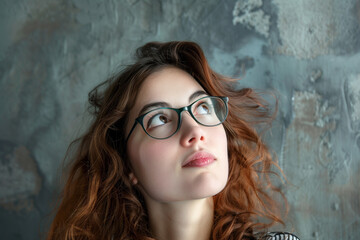 curious woman with hair