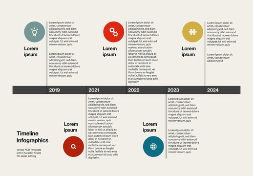 Minimal Timeline Horizontal Infographics Template