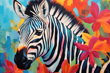 zebra in the zoo - obrazy, fototapety, plakaty