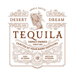 Vintage Tequila Label Template