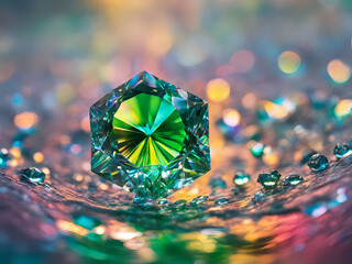 grüner Diamant - obrazy, fototapety, plakaty