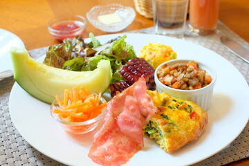 morning plate on the table