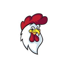 Head chicken mascot template food logo