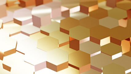 abstract background with hexagon geometric background 3D rendering