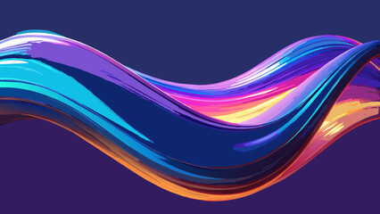 Abstract fluid iridescent holographic neon curved wave in motion colorful background 