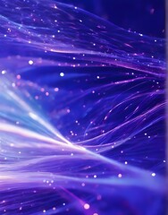 Obraz premium Abstract blue and violet close up fiber optics