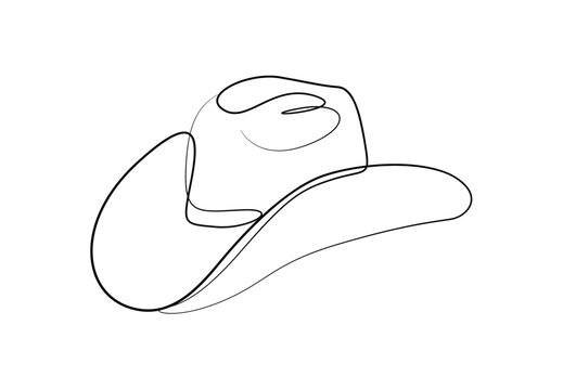 recommend clip art: Continuous one line drawing of cowboy hat. Isolated on white background vector illustration