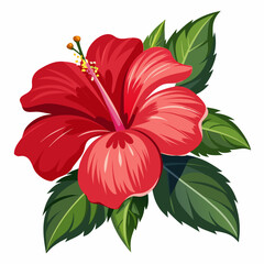 a hibiscus flower vector art illustration (15) © Dream Is Power