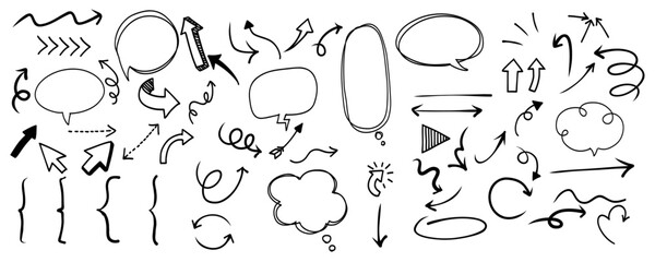 Creative vector template with hand drawn marker sketches isolated on background (art design, brush, line art, shape, doodle, template, simple, abstract, graphic)
