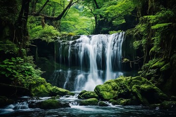 Tranquil Cascading Waterfall Streams - Captivating Backgrounds