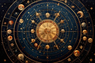 Fototapeta na wymiar Astrology and Astronomy Differences: Celestial Constellation Mapping Guides Explained