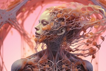 Cybernetic Organism Illustrations: AI-Integrated Human Form Concepts