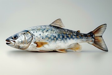 Pristine Aquatic Beauty: Silver Fish in Minimalist Style