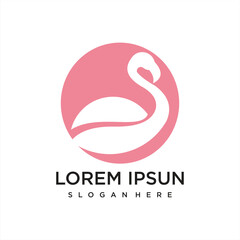 Vector beautiful flamingo with a simple line design style.