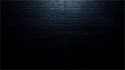 Foto op Plexiglas Black brick wall: realistic background photo in dark colors © Svetlana TF