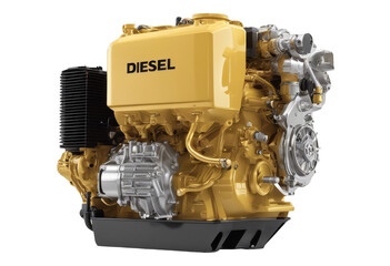 yellow diesel engine for car perspective 