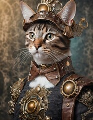 スチームパンクな世界の猫の冒険家