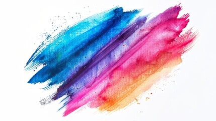 A colorful brush stroke with a rainbow of colors. The brush stroke is very thick and has a lot of texture