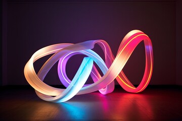 Neon Light Abstract Sculptures: Mesmerizing Interactive Light Installations