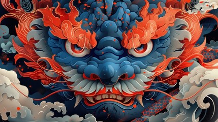 Oni Mask Japan Culture illustration full vector