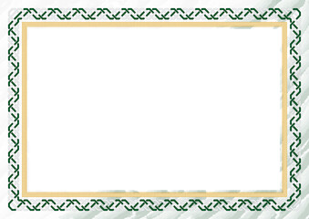 Horizontal  frame and border with Pakistan flag