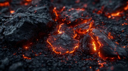inferno rages, sending glowing embers up into the blackness