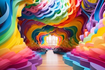 Polyfrenzy: Vibrant Rainbow Art Installations & Interactive Masterpieces - obrazy, fototapety, plakaty