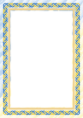 Vertical  frame and border with Ukraine flag
