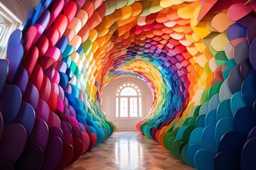 Multicolored Interactive Rainbow Art Installations: Vibrant Polychromatic Masterpieces
