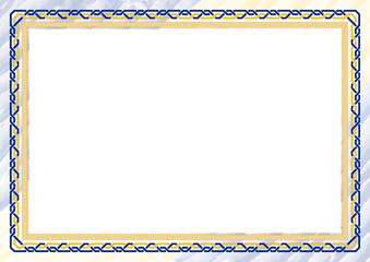 Horizontal  frame and border with Barbados flag