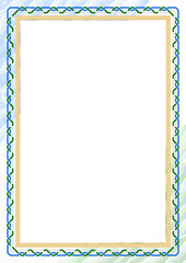 Vertical  frame and border with Bashkortostan flag