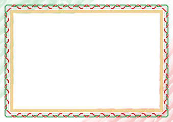 Horizontal  frame and border with Iran flag