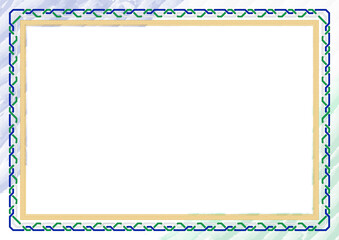 Horizontal  frame and border with Lesotho flag