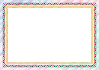 Horizontal  frame and border with Namibia flag