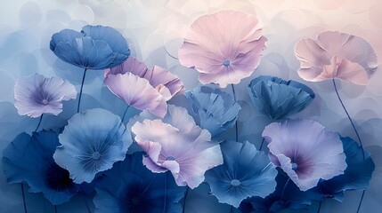 AI generated illustration of abstract poppy flowers