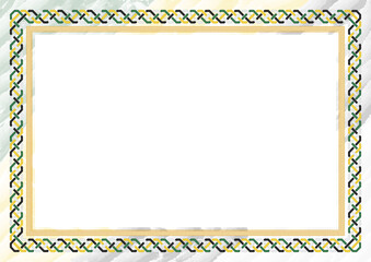 Horizontal  frame and border with Dominica flag