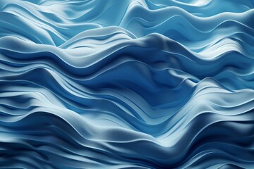 Abstract water surface wavy background, light blue silk cloth flowing