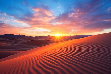 Fototapeta na wymiar Serene Desert Sunrise Time-Lapse: Mesmerizing Dune Videos