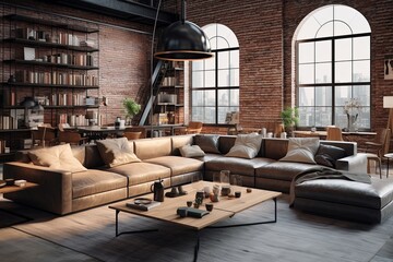 Contemporary Loft Living: Urban Loft Lifestyle Images with Stunning Living Room Setups
