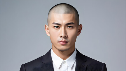 Pastel Buzz Cut: Youthful Elegance, Vibrant Pastel Scene: Modern Buzz Cut Style, Stylish Buzz Cut on Pastel Background, Contemporary Buzz Cut with Pastel Aesthetic