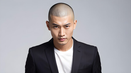 Pastel Buzz Cut: Youthful Elegance, Vibrant Pastel Scene: Modern Buzz Cut Style, Stylish Buzz Cut on Pastel Background, Contemporary Buzz Cut with Pastel Aesthetic